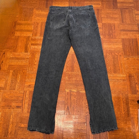 Zara Black-Charcoal Straight Leg Jeans with Slits Women's Size 8 US - Picture 2 of 3